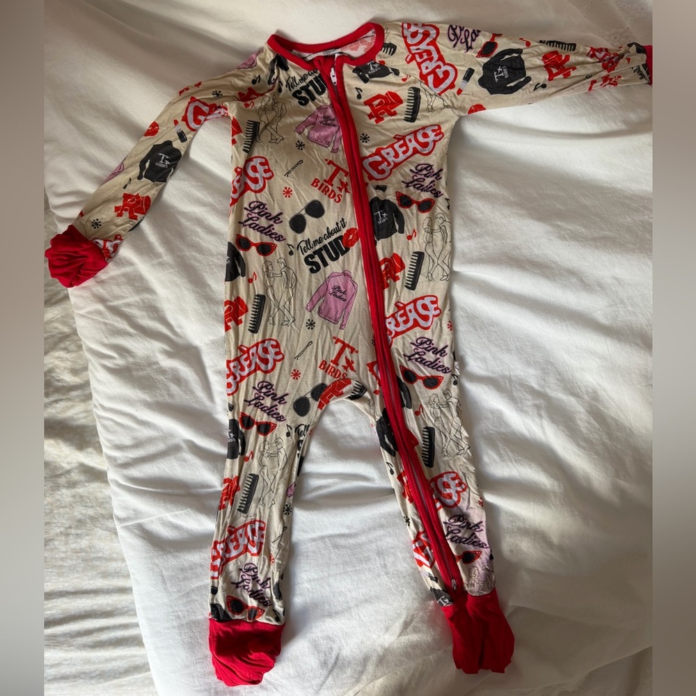 Gigi’s Closet Bamboo Onesie ‘Grease’ Zippie